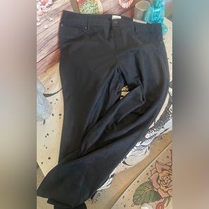 NWT Chico’s Faux Suede Knit Pants Black Sz 3 Chic Comfortable Office Events